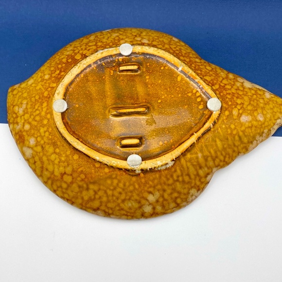 MCM Vintage Ceramic Shell-Shaped Textured Drip Glaze Plate Dish - Picture 8 of 9